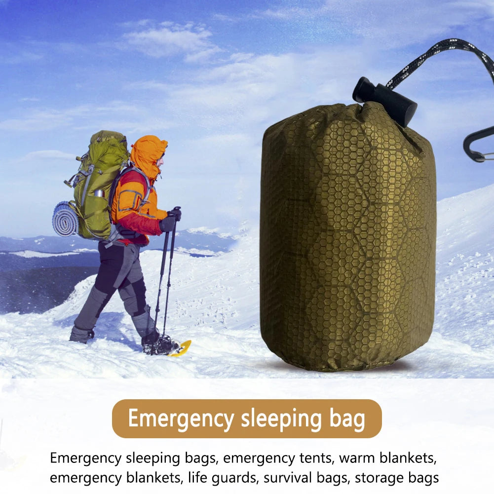 Thermal Sleeping Bag Portable Survival Blanket PE Aluminum Film Warm Windproof Waterproof for Camping Hiking Outdoor