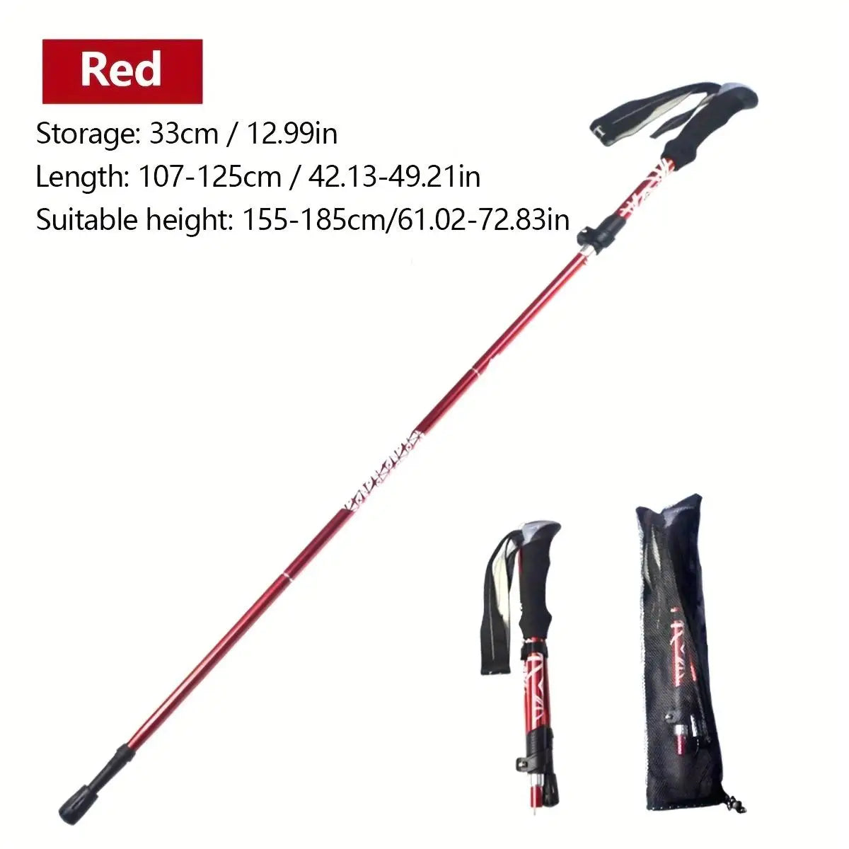 Lightweight Collapsible Trekking Poles for hiking - Adjustable Walking Sticks for men & for women