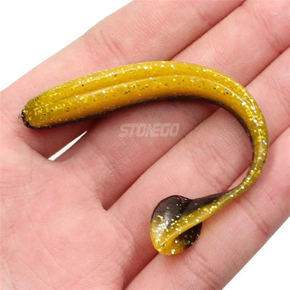 FLYSAND Fishing Soft Lures Wobblers Fishing Lure Silicone Bait Double Color Carp Artificial Bait 90mm 3.5g Swimbaits 6Pcs/Bag