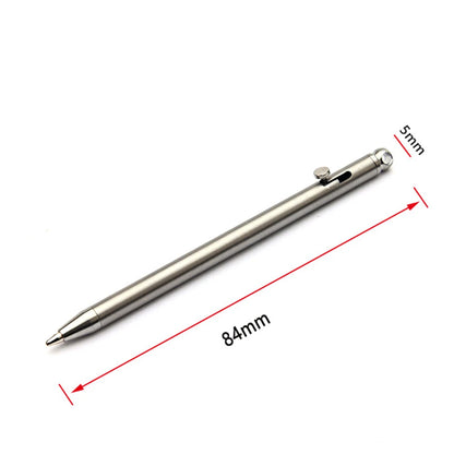 Portable Mini Titanium Ballpoint Pen EDC Gadget Keychain Metal Signature Pens for Outdoor Camping Hiking Survival Equipment