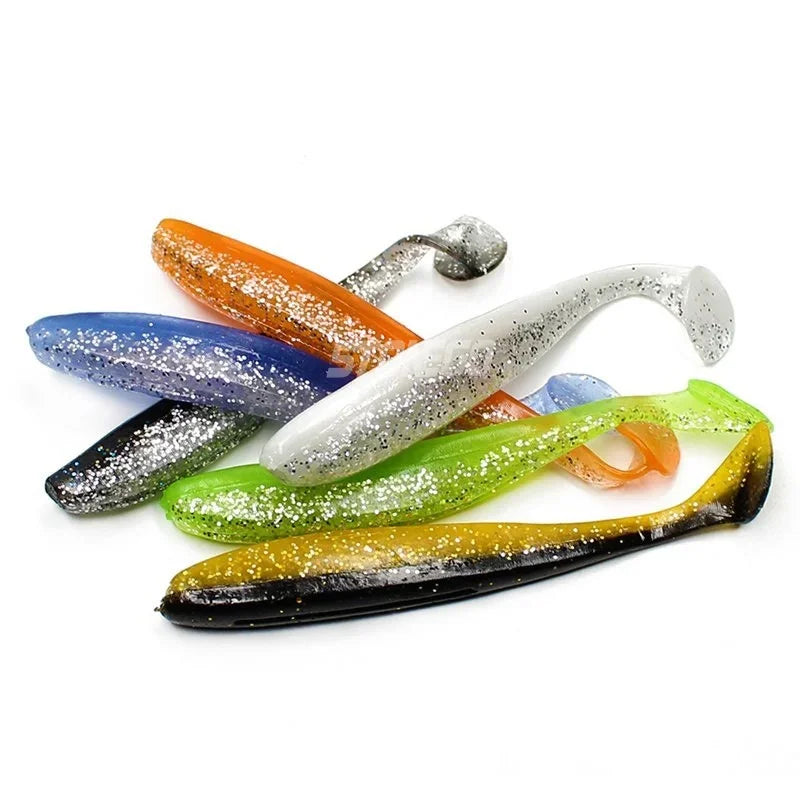 FLYSAND Fishing Soft Lures Wobblers Fishing Lure Silicone Bait Double Color Carp Artificial Bait 90mm 3.5g Swimbaits 6Pcs/Bag