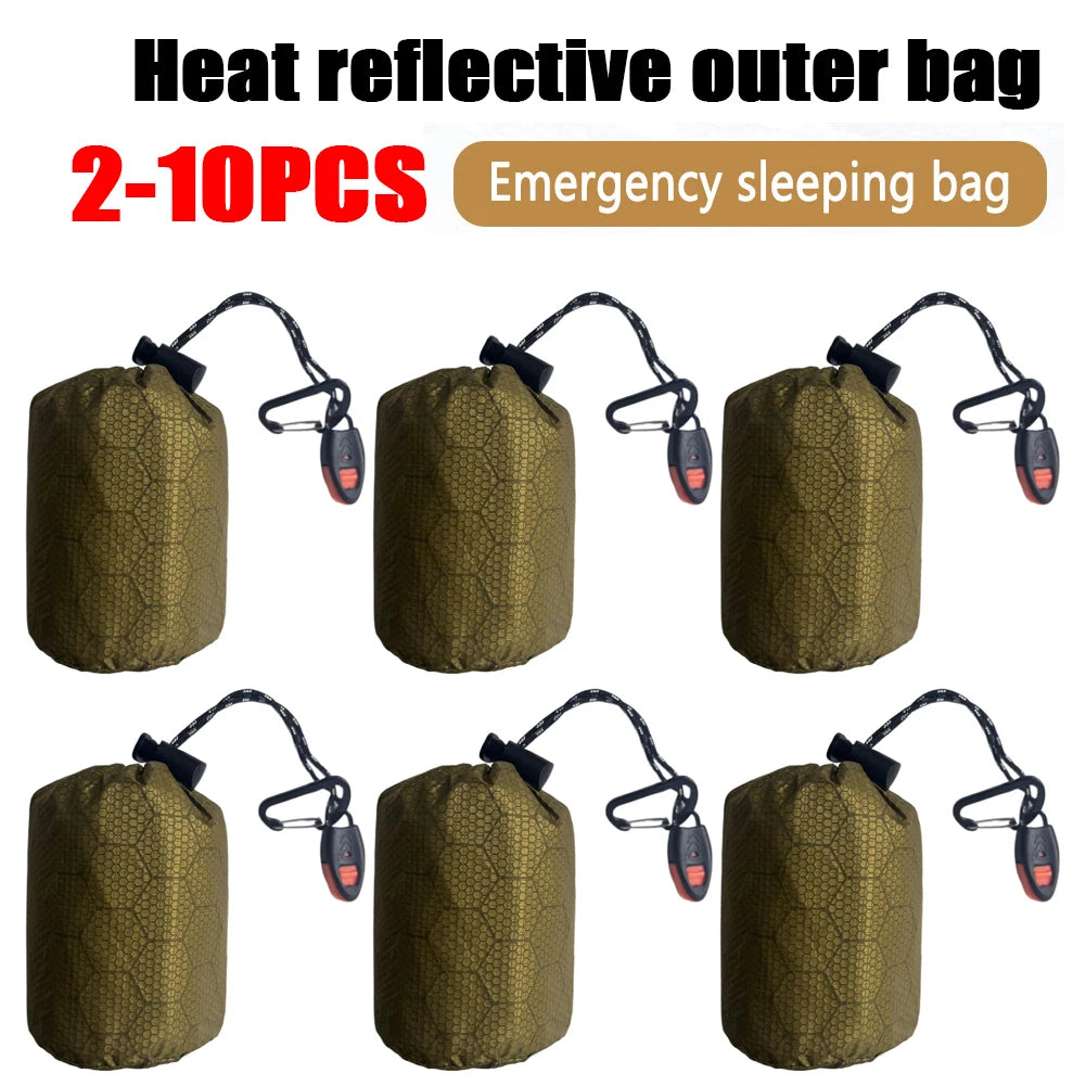 Thermal Sleeping Bag Portable Survival Blanket PE Aluminum Film Warm Windproof Waterproof for Camping Hiking Outdoor