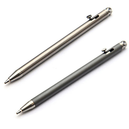 Portable Mini Titanium Ballpoint Pen EDC Gadget Keychain Metal Signature Pens for Outdoor Camping Hiking Survival Equipment