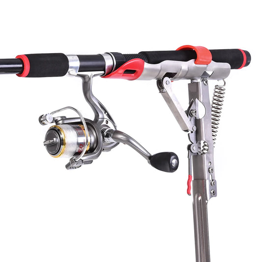 Automatic Spring Fishing Rod Holder Folding Fishing Pole Mount Bracket Ground Stand