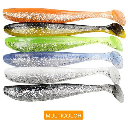 FLYSAND Fishing Soft Lures Wobblers Fishing Lure Silicone Bait Double Color Carp Artificial Bait 90mm 3.5g Swimbaits 6Pcs/Bag