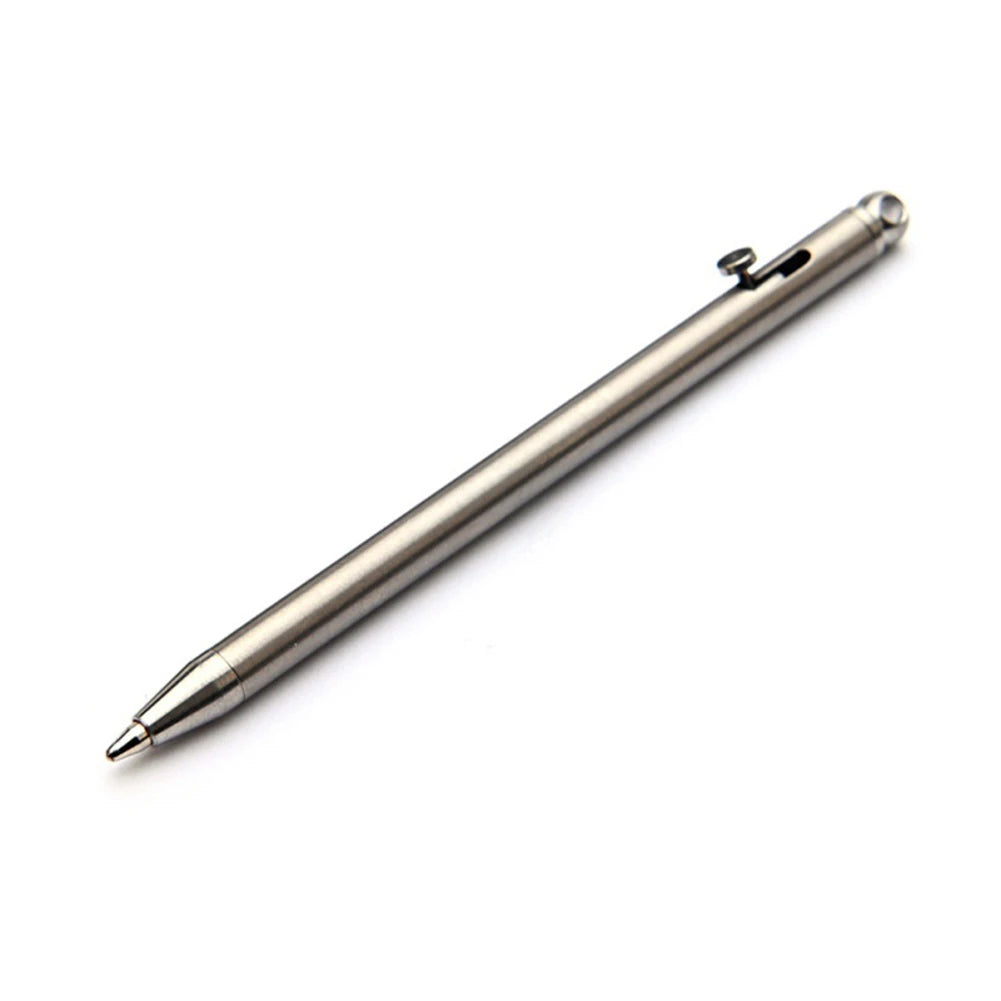 Portable Mini Titanium Ballpoint Pen EDC Gadget Keychain Metal Signature Pens for Outdoor Camping Hiking Survival Equipment