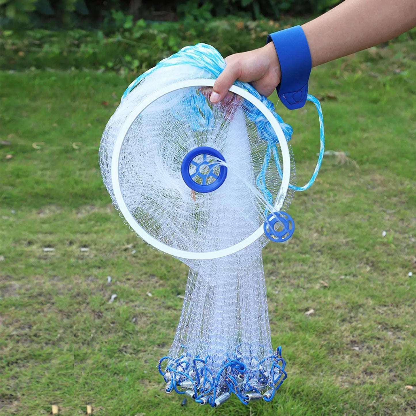 Outdoor Nylon Monofilament American Style Cast Hand Throw Fishing Mesh Net