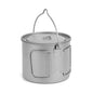 1100ml Titanium Pot Ultralight Portable Hanging Pot with Lid and Foldable Handle Outdoor Camping Hiking Backpacking