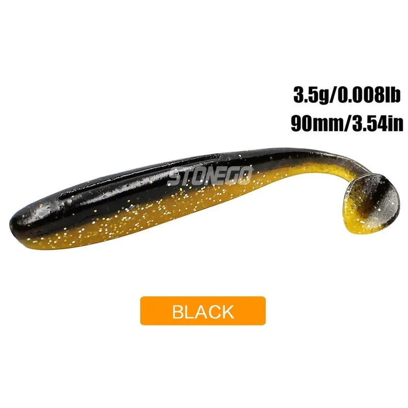 FLYSAND Fishing Soft Lures Wobblers Fishing Lure Silicone Bait Double Color Carp Artificial Bait 90mm 3.5g Swimbaits 6Pcs/Bag