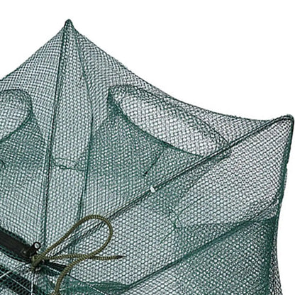 6 Holes Automatic Fishing Net Zipper Design Foldable Shrimp Cage High Strength Nylon Fish Trap Cast