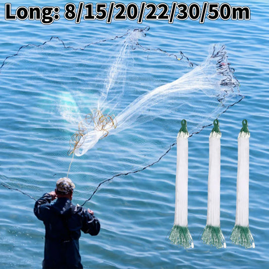 8/15/20/22/30/50M Fishing Net Fish Mesh Trap Monofilament Gill Netting Outdoor Fishing Tackle Tool Accessory Single Mesh Netting