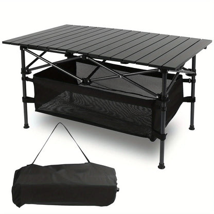 1PC Camping Table That Fold Up Lightweight, Aluminum Roll Up Table with Easy Carrying Bag for Indoor, Outdoor, Backyard, BBQ