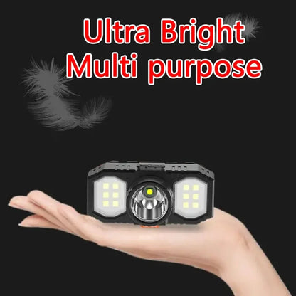 Powerful LED Headlamp COB Mini Camping Hiking Fishing Portable USB Rechargeable Strong Head Light Lantern Flashlight Mining Lamp