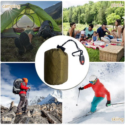 Thermal Sleeping Bag Portable Survival Blanket PE Aluminum Film Warm Windproof Waterproof for Camping Hiking Outdoor